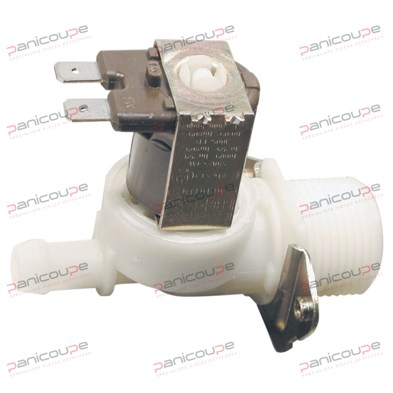 Utilisation en eau froide et chaude (maxi 90 °C). Raccord Ø 20 x 27. Sortie Ø 10 ou 13 mm. ÉLECTROVANNES DROITE CORPS PLASTIQUE 1 VOIE 180° Produktbild