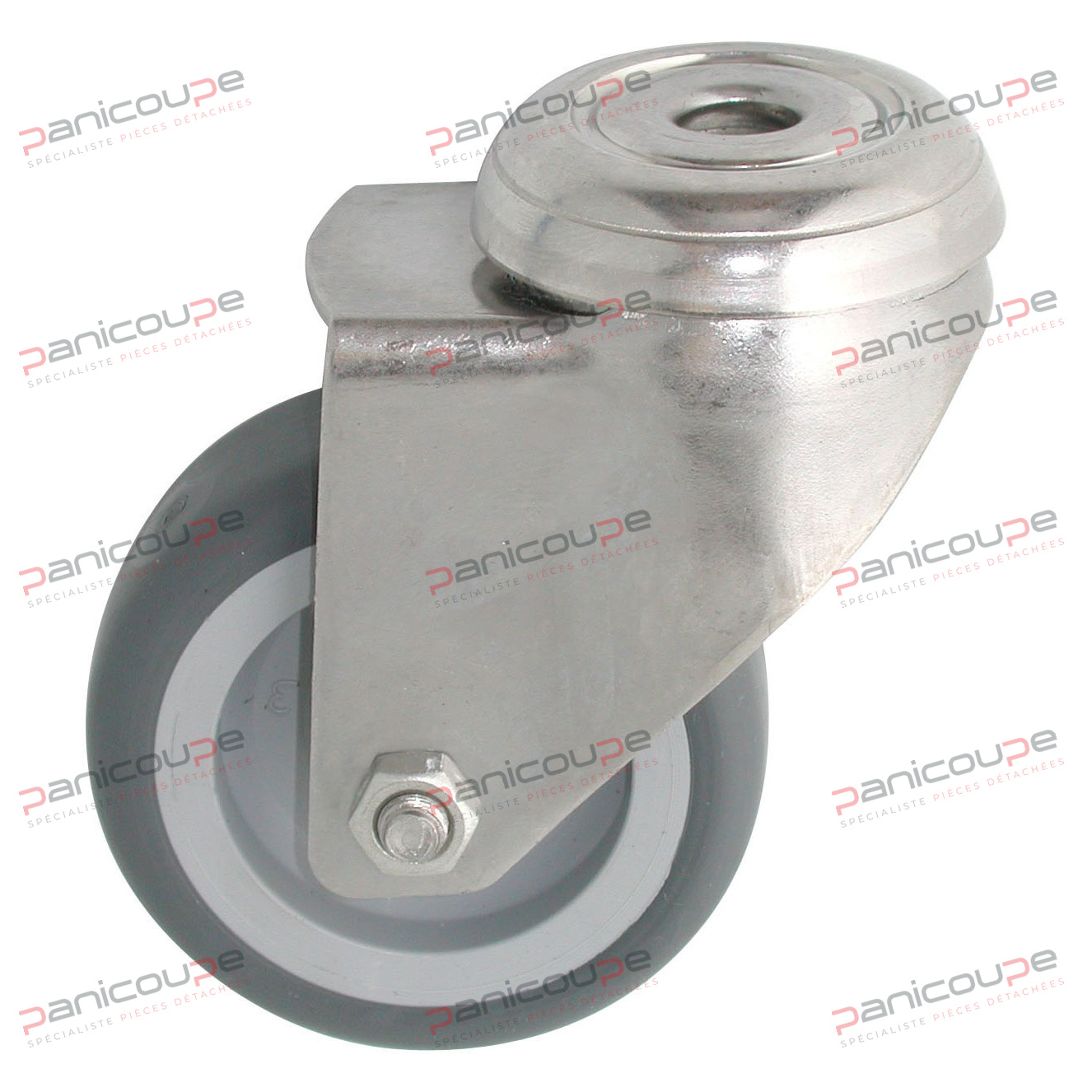 Niedrige, schwenkbare Rolle mit Edelstahlfu&szlig; Produktbild