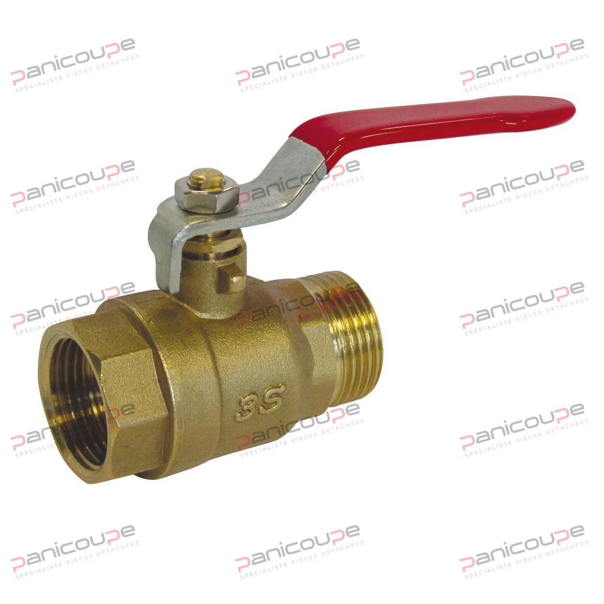 VANNES &Agrave; SPHERE LAITON M&Acirc;LE/FEMELLE POIGNEE PLATE Produktbild