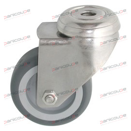 Niedrige, schwenkbare Rolle mit Edelstahlfu&szlig; Produktbild